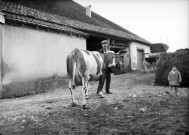 Homme avec une vache. Marendet
