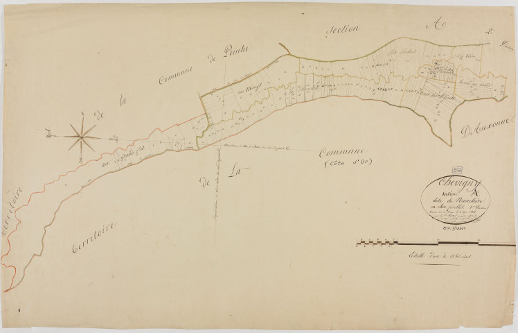 Chevigny, section A, Manclaire, feuille 1.géomètre : Morel