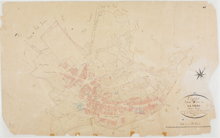 Orgelet, section D, la Ville, feuille unique.géomètre : Parent