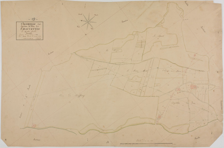 Chaumusse (La), section A, les Chauvettes, feuille 3. géomètre : Grenier