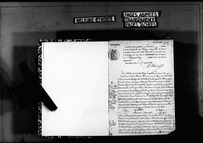 Naissances, mariages, décès, publications de mariage.