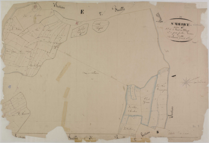 Saint-Maurice, section E, Nord du Village, feuille 3.