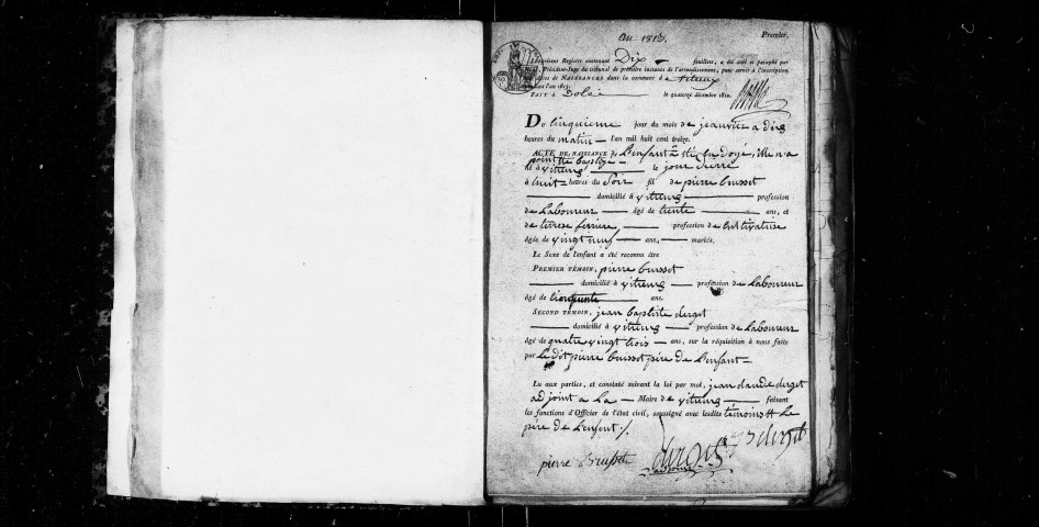 Publications de mariage 1813, 1815-1822 ; naissances, mariages, décès 1813-1822.