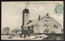 1552 – Chaux-du-Dombief  (Jura) - Place de l’Église (Berthaud Frères, Paris - Cliché R. Chapuis) (1907)