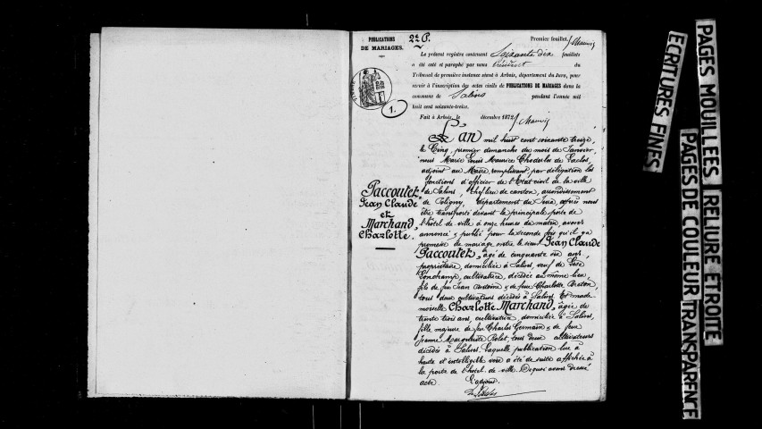 Publications de mariage.