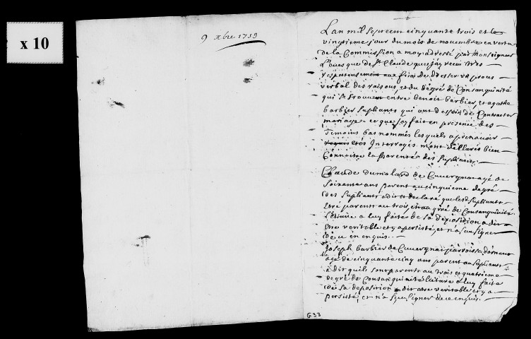 Dossiers instruits en 1753