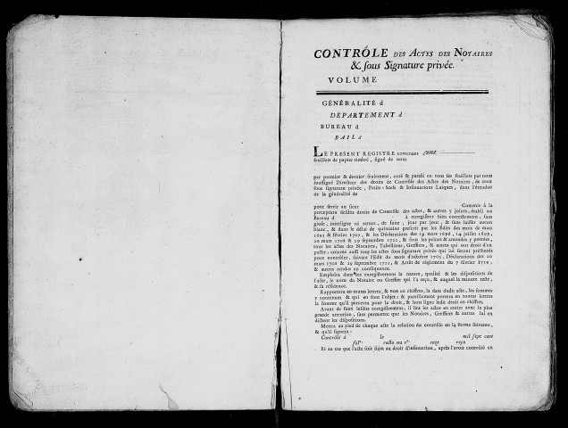 contrôle des actes des notaires et des actes sous seing privé 24 octobre 1781 au 11 avril 1783