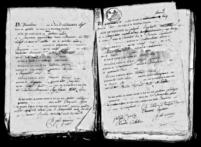 Naissances, mariages, décès, publications de mariage an XIII-1812.