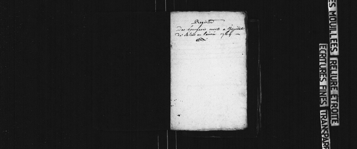 Sépultures, 1764-1769.