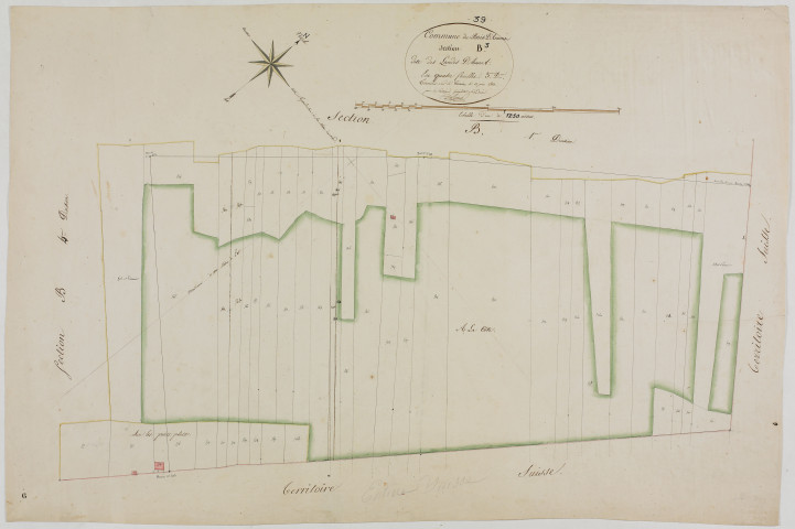 Bois-d'Amont, section B, les Landes d'Amont, feuille 3.géomètre : Rosset