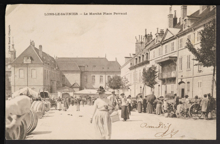  Lons-le-Saunier - Le Marché Place Perraud (Cliché Raoul Chapuis) (1903)
