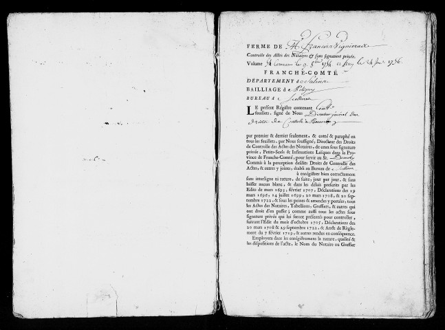 Registre du 9 octobre 1754 au 24 janvier 1756