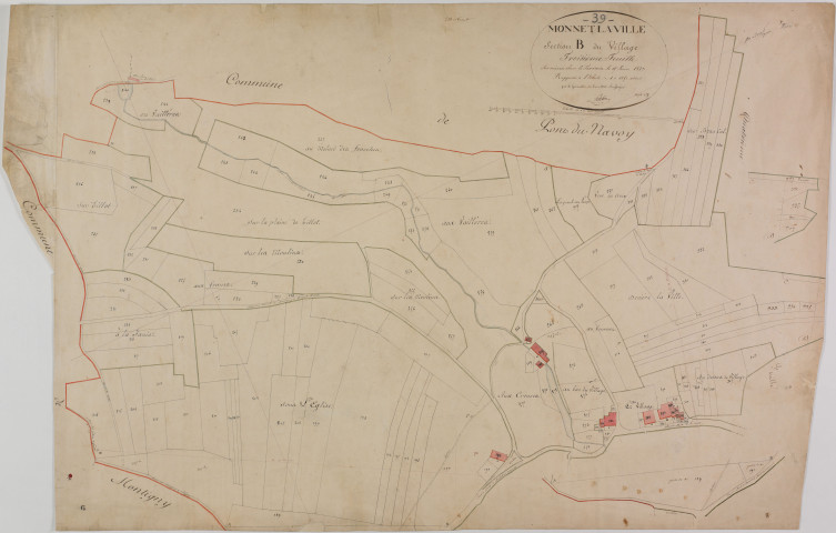 Monnet-la-Ville, section B, le Village, feuille 3.