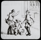 Reproduction d'une illustration de saynète intitulée "Les gendarmes", vue 2/6.
