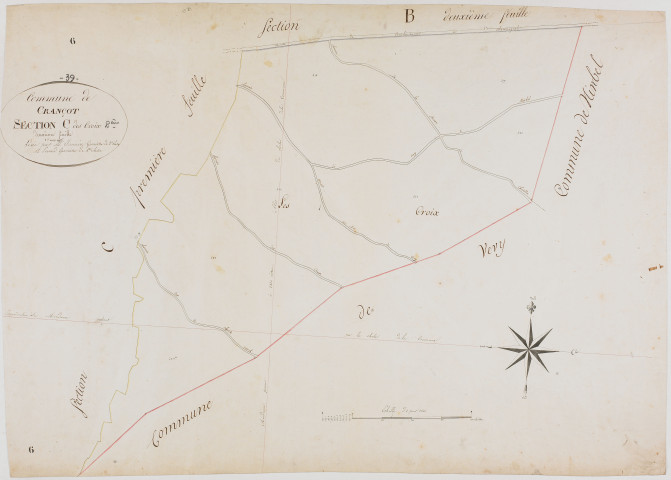 Crançot, section C, les Croix, feuille 2.géomètre : Jannin et Perrard