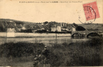 Port-Lesney (Jura). Le pont sur la Loue et quartier du vieux port. Salins, Figuet.