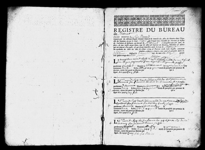 Registre du 3 avril 1698 au 8 février 1699