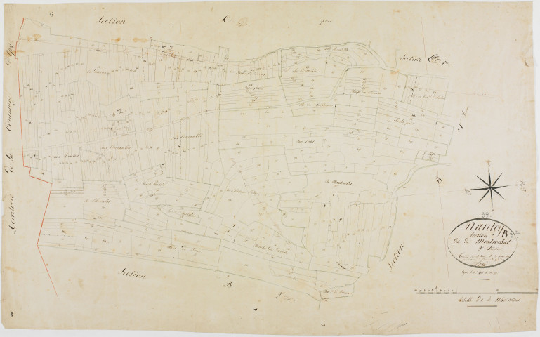 Nantey, section B, Montrochat, feuille 3.géomètre : Rosset