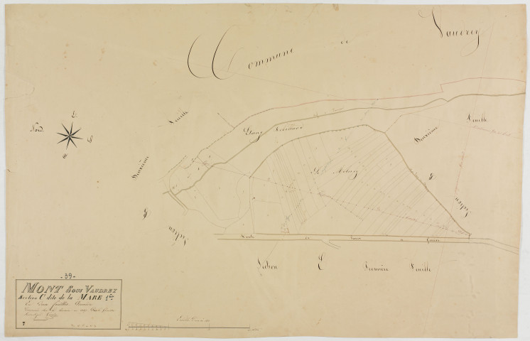 Mont-sous-Vaudrey, section C, la Mare, feuille 1.géomètre : Grenier