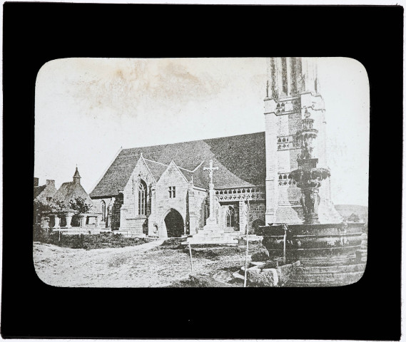 Reproduction d'une vue de l'église Saint-Jean-Baptiste de Saint-Jean-du-Doigt