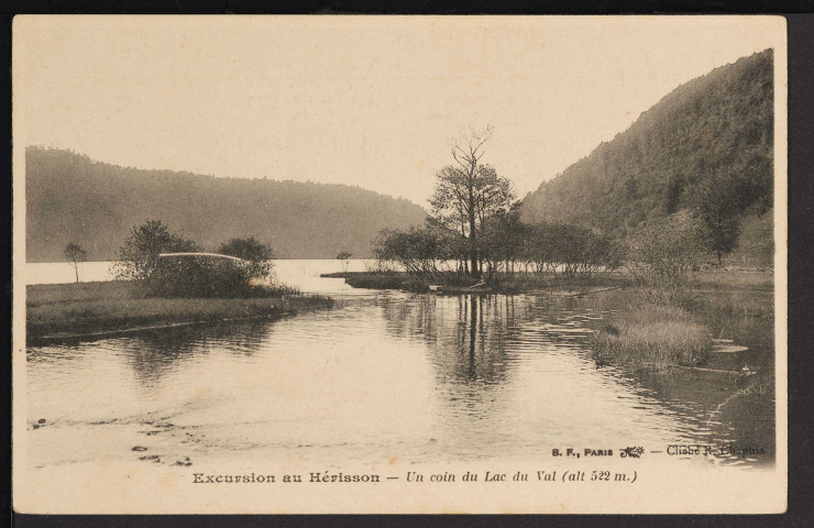 Excursion au Hérisson – Un coin du Lac du Val (alt 522 m.) [La-Chaux-du-Dombief ] (Berthaud Frères, Paris - Cliché R. Chapuis)
