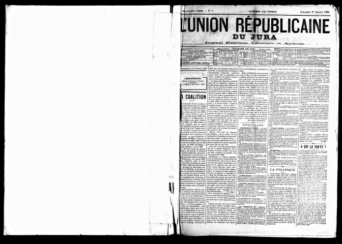L'Union républicaine du Jura. 1899.