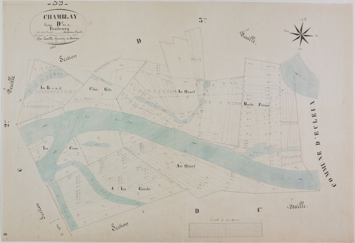 Chamblay, section D, Fontenoy, feuille 2.