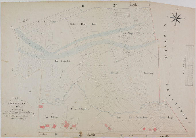 Chamblay, section D, Fontenoy, feuille 1.