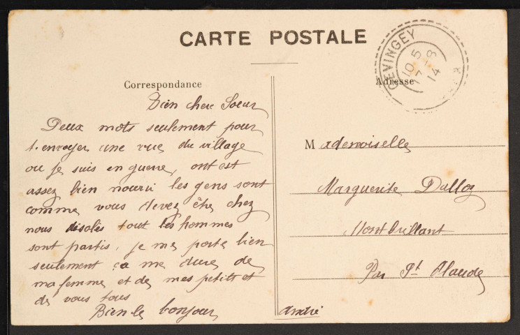 Césancey  (Jura).- Le Centre (L. Janey, éditeur, Césancey) (1914)