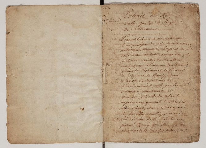 Tavaux.- Registre d'arpentement.