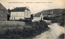 Maynal (Jura). 680. L'école libre, la chapelle Saint Roch et l'église.