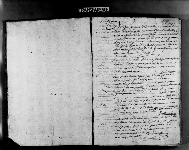 Baptêmes, mariages, sépultures 1er janvier-31 décembre 1760