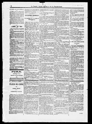 La Liberté du Jura et de la Franche-Comté. 1er semestre 1888.