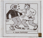 Reproduction d'une illustration de la saynète "Les tribulations d'un bleu", vue 4/12 : "Leçon d'astiquage".
