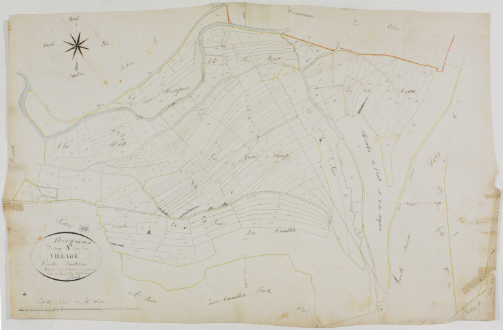 Nevy-sur-Seille, section A, le Village, feuille 4.géomètre : Parent