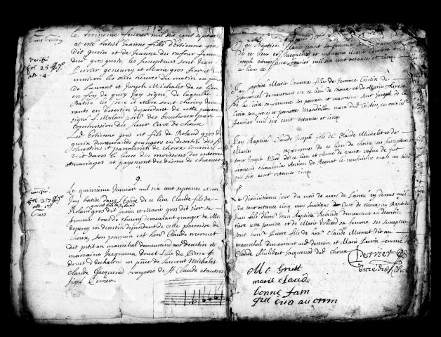 Série communale : baptêmes 1645-1692, mariages 1685-1692, sépultures 1685-1697.
