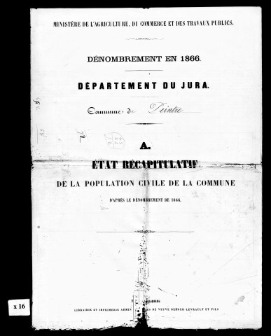 Résultats généraux, 1866, 1876. Listes nominatives, 1861, 1876.