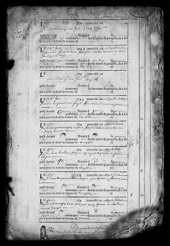 Registre du 21 juin 1749 au 11 décembre 1750