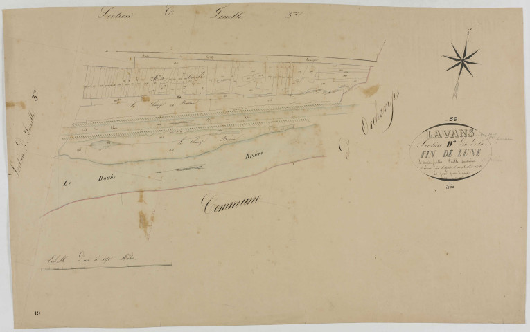 Lavans-lès-Dole, section D, le Fin de Lune, feuille 4, 1ère partie.géomètre : Guyard
