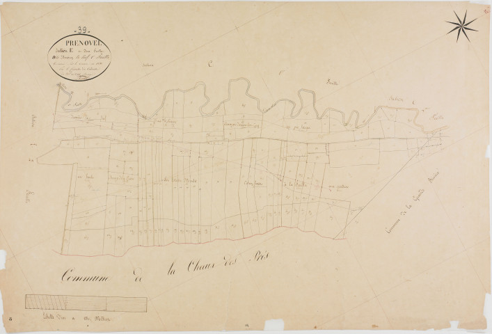 Prénovel, section E, Devant le Bief, feuille 1.géomètre : Rosset aîné
