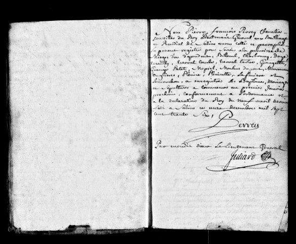 Baptêmes, mariages et sépultures.