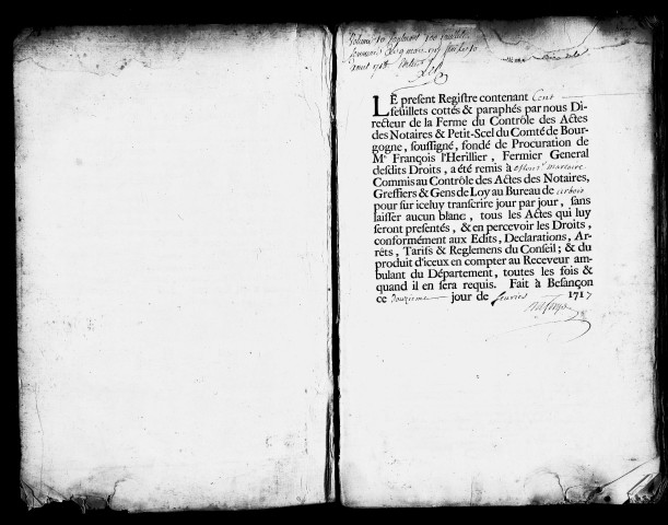 Registre du 9 Mars 1717 au 10 Août 1718