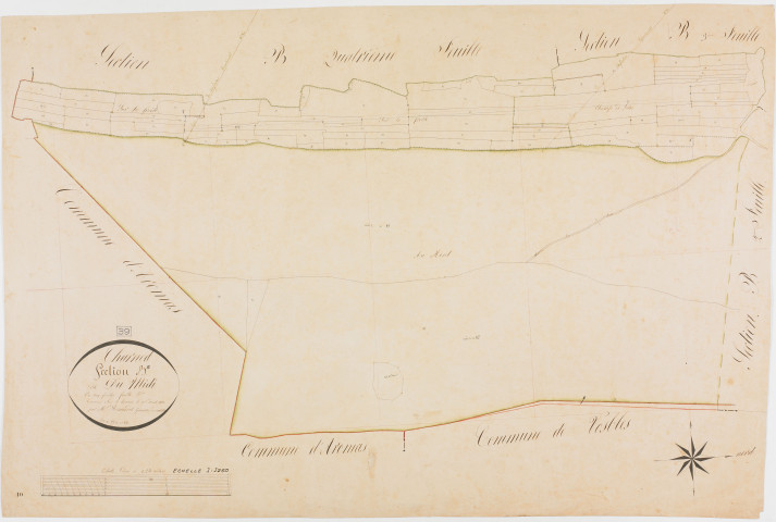 Charnod, section B, le Midi, feuille 5.géomètre : Renardet