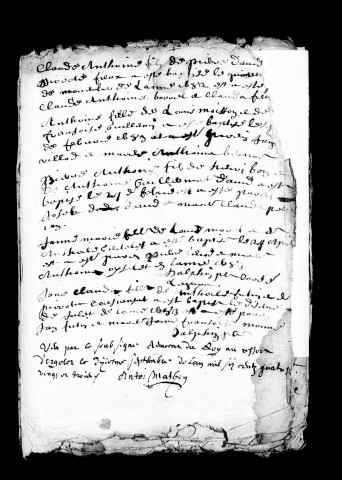 Baptêmes, mariage, novembre 1682-juillet 1683, mai-décembre 16(8)7, avril-novembre 16??, cahiers.