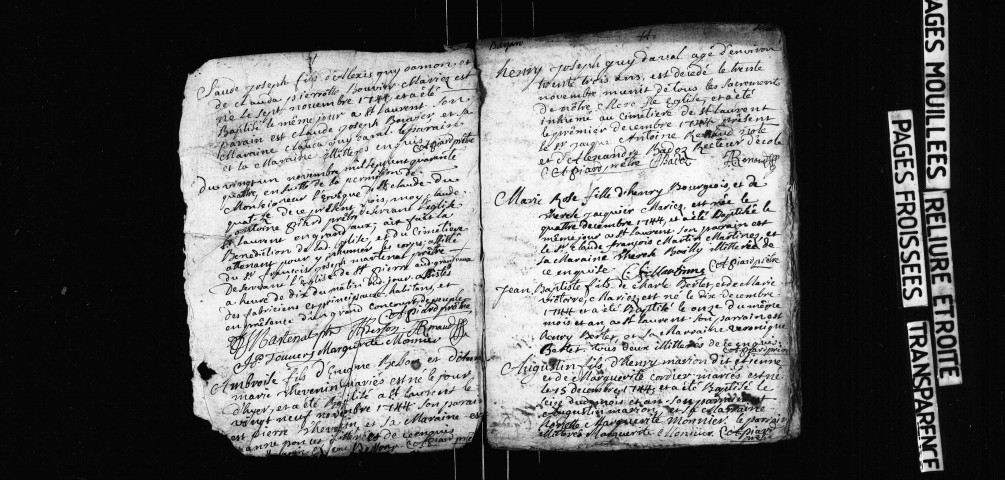 Baptêmes, mariages, sépultures.