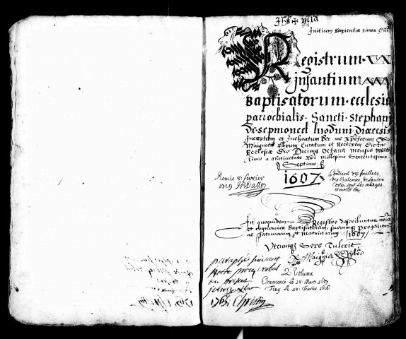 Baptêmes 1607-1616, mariages et sépultures 1614-1616.
