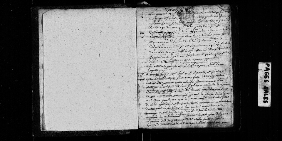 Série communale : baptêmes, mariages, sépultures février 1774-décembre 1783.