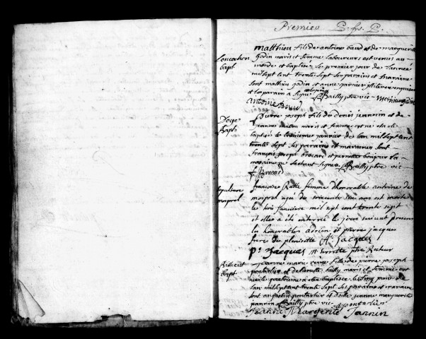 Baptêmes, mariages et sépultures.