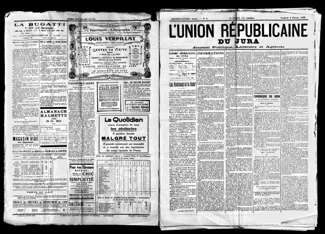 L'Union républicaine du Jura. 1923.