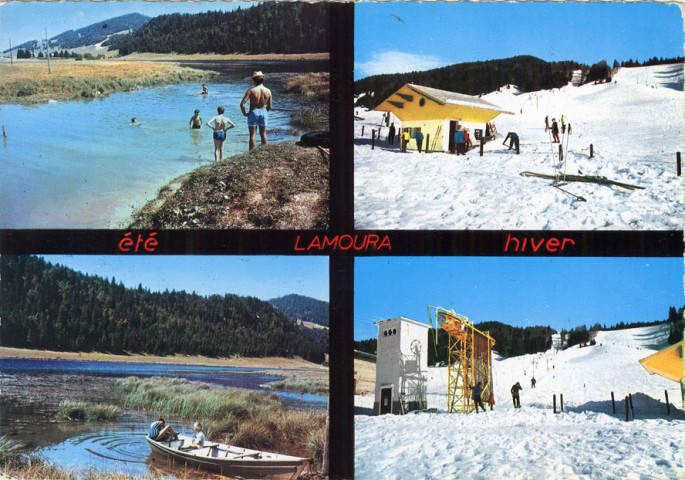 Lamoura (Jura). L'été. L' hiver. alt. 1156m. Bron, J. Cellard.